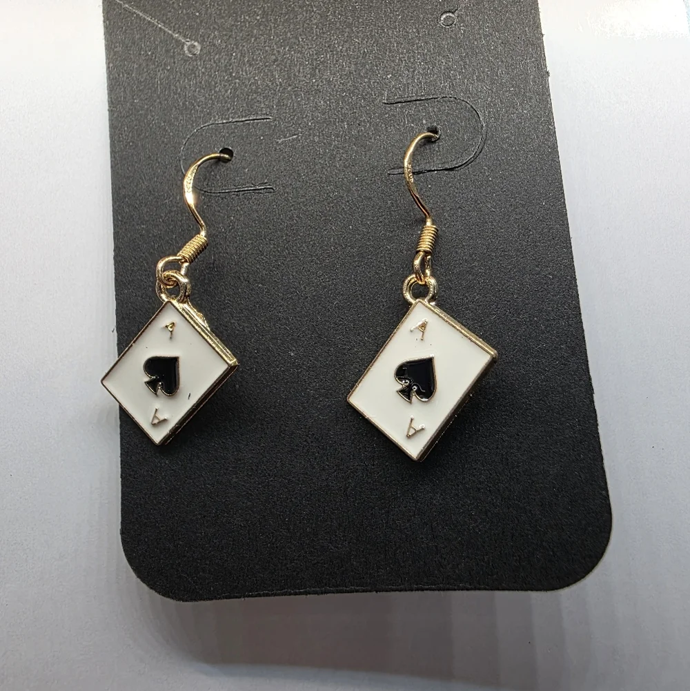 Playing Cards Black Spade Aces Earrings Handmade HypoallergenicBUNDLE‎ to SAVE